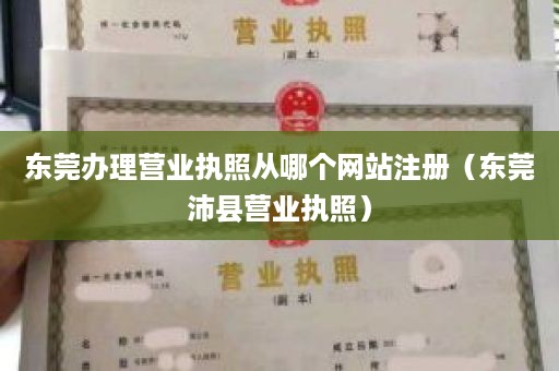 东莞办理营业执照从哪个网站注册（东莞沛县营业执照）