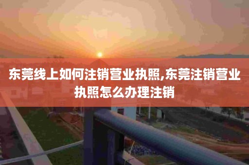 东莞线上如何注销营业执照,东莞注销营业执照怎么办理注销