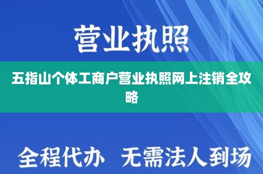 五指山个体工商户营业执照网上注销全攻略