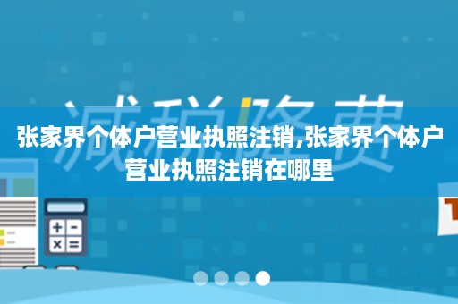 张家界个体户营业执照注销,张家界个体户营业执照注销在哪里