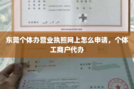 东莞个体办营业执照网上怎么申请，个体工商户代办