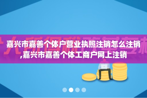 嘉兴市嘉善个体户营业执照注销怎么注销,嘉兴市嘉善个体工商户网上注销