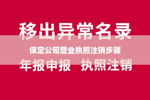 保定公司营业执照注销步骤