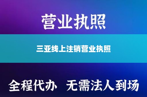 三亚线上注销营业执照