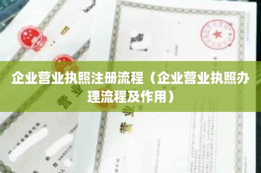 企业营业执照注册流程（企业营业执照办理流程及作用）