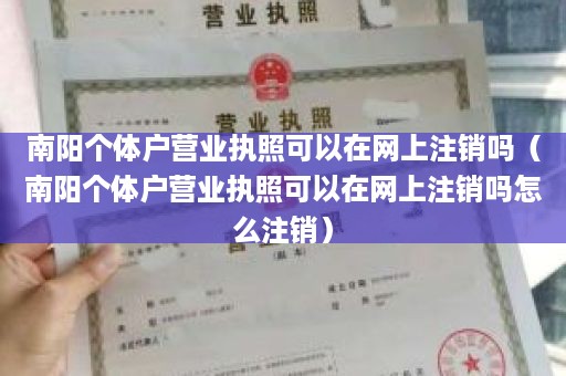 南阳个体户营业执照可以在网上注销吗（南阳个体户营业执照可以在网上注销吗怎么注销）