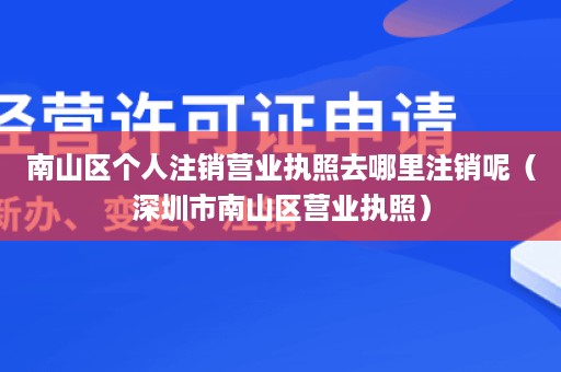 南山区个人注销营业执照去哪里注销呢（深圳市南山区营业执照）