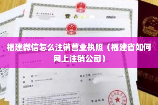 福建微信怎么注销营业执照（福建省如何网上注销公司）