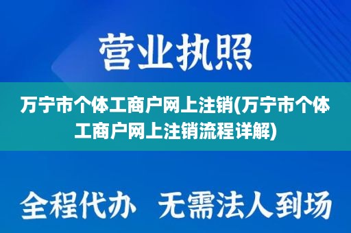 万宁市个体工商户网上注销(万宁市个体工商户网上注销流程详解)