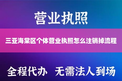 三亚海棠区个体营业执照怎么注销掉流程