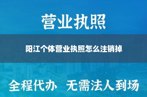 阳江个体营业执照怎么注销掉