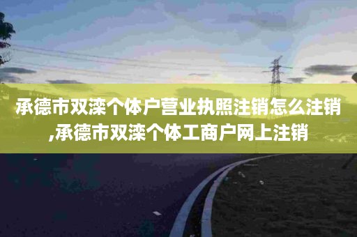 承德市双滦个体户营业执照注销怎么注销,承德市双滦个体工商户网上注销