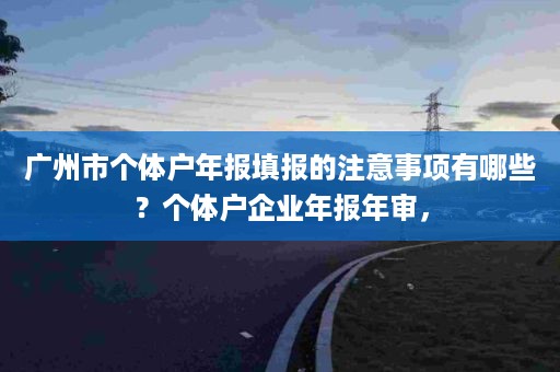 广州市个体户年报填报的注意事项有哪些？个体户企业年报年审，