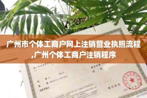 广州市个体工商户网上注销营业执照流程,广州个体工商户注销程序