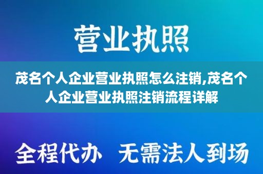 茂名个人企业营业执照怎么注销,茂名个人企业营业执照注销流程详解