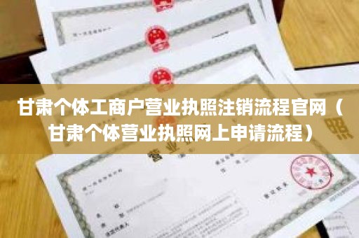 甘肃个体工商户营业执照注销流程官网（甘肃个体营业执照网上申请流程）