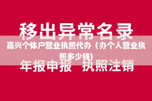 嘉兴个体户营业执照代办（办个人营业执照多少钱)