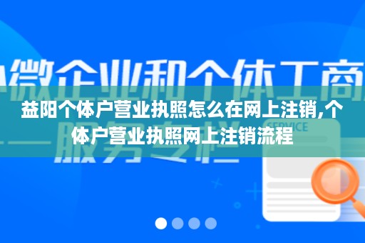 益阳个体户营业执照怎么在网上注销,个体户营业执照网上注销流程