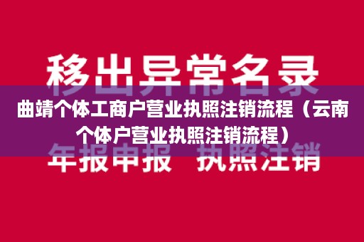 曲靖个体工商户营业执照注销流程（云南个体户营业执照注销流程）