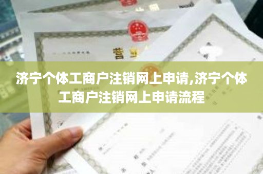 济宁个体工商户注销网上申请,济宁个体工商户注销网上申请流程