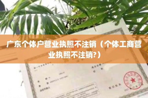 广东个体户营业执照不注销（个体工商营业执照不注销?）