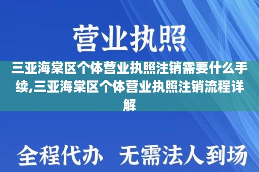 三亚海棠区个体营业执照注销需要什么手续,三亚海棠区个体营业执照注销流程详解