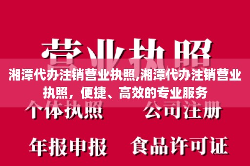 湘潭代办注销营业执照,湘潭代办注销营业执照，便捷、高效的专业服务