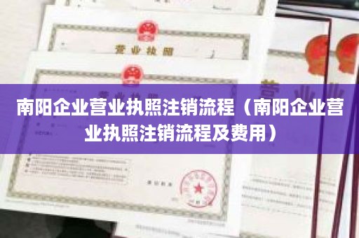 南阳企业营业执照注销流程（南阳企业营业执照注销流程及费用）