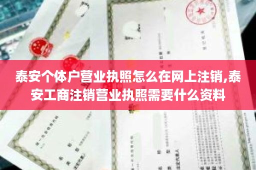 泰安个体户营业执照怎么在网上注销,泰安工商注销营业执照需要什么资料