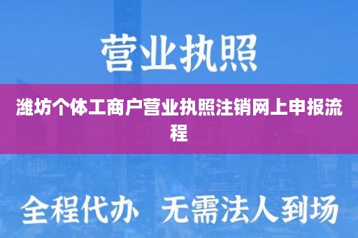 潍坊个体工商户营业执照注销网上申报流程