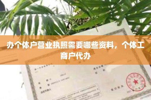 办个体户营业执照需要哪些资料，个体工商户代办