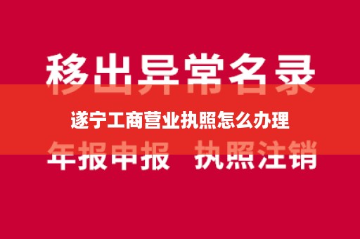 遂宁工商营业执照怎么办理