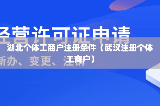 湖北个体工商户注册条件（武汉注册个体工商户）