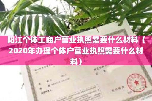 阳江个体工商户营业执照需要什么材料（2020年办理个体户营业执照需要什么材料）