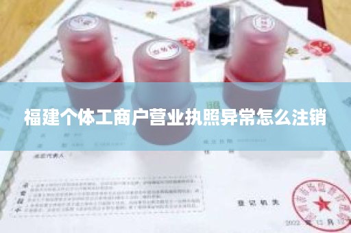 福建个体工商户营业执照异常怎么注销