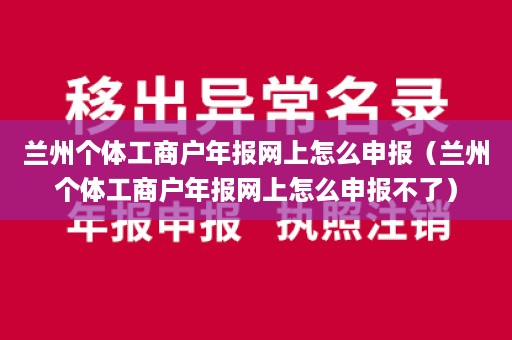 兰州个体工商户年报网上怎么申报（兰州个体工商户年报网上怎么申报不了）